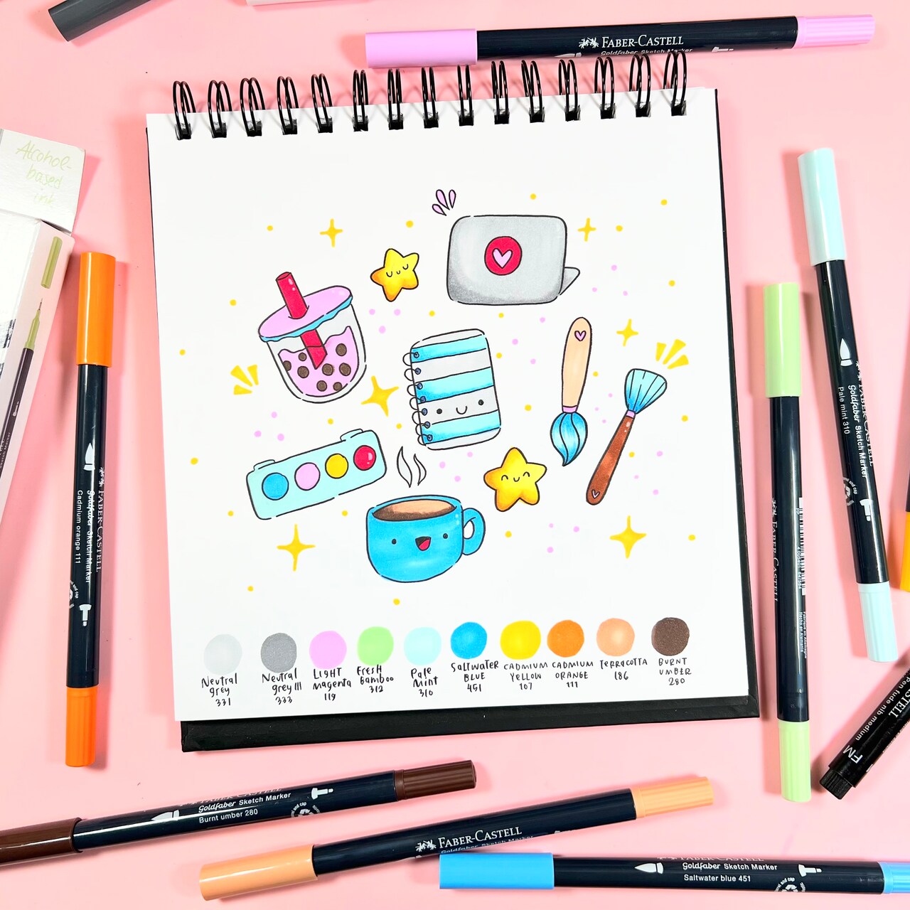 Kawaii Doodles and Coloring with Faber-Castell® Goldfaber Sketch Markers